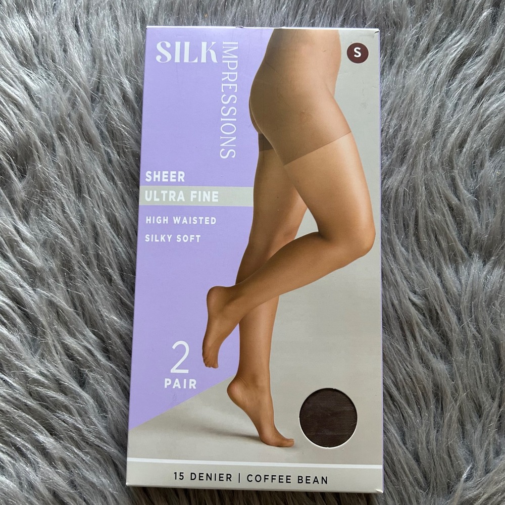 Silk Impressions Ultra Fine Sheer Tights Womens Small Coffee Bean High Waisted